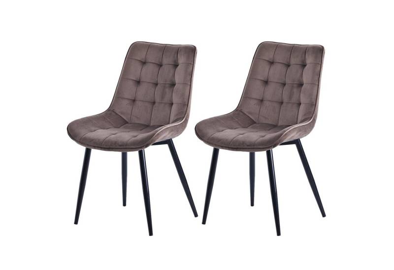 HOMAVO Esszimmerstuhl YZ2 STUHL-SET 2 Stück in Samt oder Webstoff (2Set) von HOMAVO