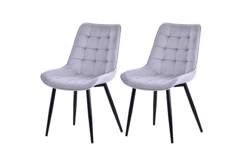 HOMAVO Esszimmerstuhl YZ2 STUHL-SET 2 Stück in Samt oder Webstoff (2Set) von HOMAVO