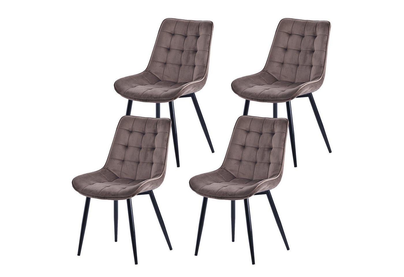 HOMAVO Esszimmerstuhl YZ2 STUHL-SET 4 Stück in Samt, gepolstert (4Set) von HOMAVO