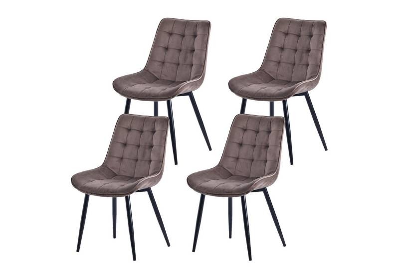 HOMAVO Esszimmerstuhl YZ2 STUHL-SET 4 Stück in Samt, gepolstert (4Set) von HOMAVO