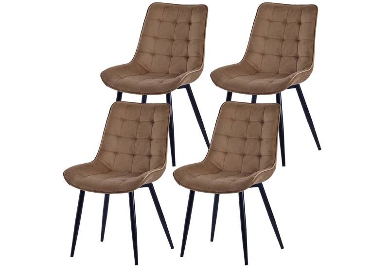 HOMAVO Esszimmerstuhl YZ2 STUHL-SET 4 Stück in Samt, gepolstert (4Set) von HOMAVO