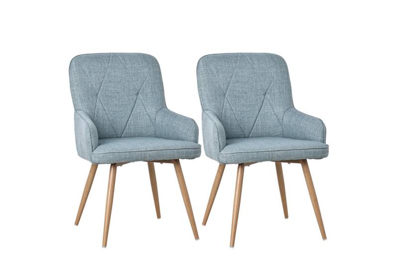 HOMAVO Esszimmerstuhl YZ3 SET 2 Stück mit Armlehnen, gepolstert, in Stoff & Lederlook (2er Set), Ergonomische Form, weiche Polsterung, EN12520 geprüft von HOMAVO