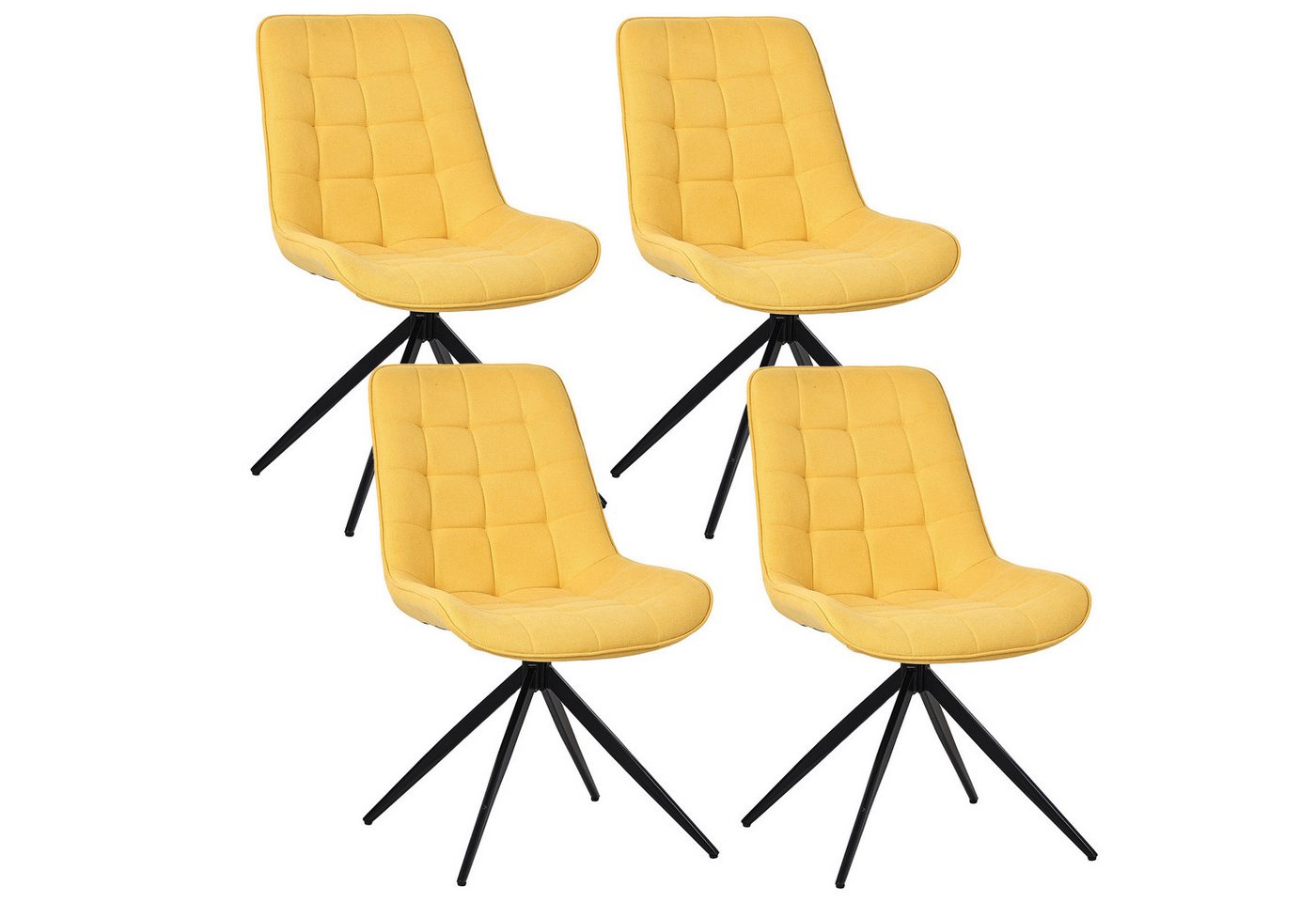 HOMAVO Esszimmerstuhl YZ4 4 Stück mit Drehfunktion in Lederoptik oder Stoff (4er-Set), 360° drehbar, mit Schaumstoff gepolstert von HOMAVO