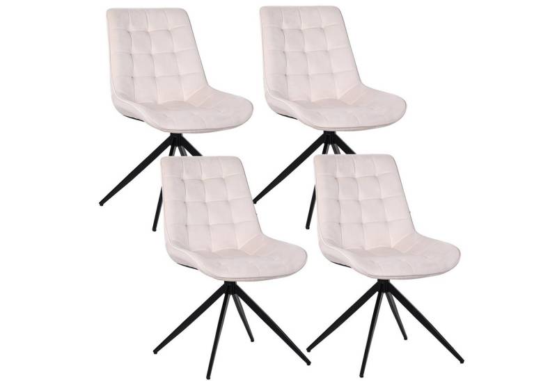 HOMAVO Esszimmerstuhl YZ4 4 Stück mit Drehfunktion in Lederoptik oder Stoff (4er-Set), 360° drehbar, mit Schaumstoff gepolstert von HOMAVO