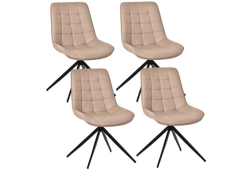 HOMAVO Esszimmerstuhl YZ4 4 Stück mit Drehfunktion in Lederoptik oder Stoff (4er-Set), 360° drehbar, mit Schaumstoff gepolstert von HOMAVO