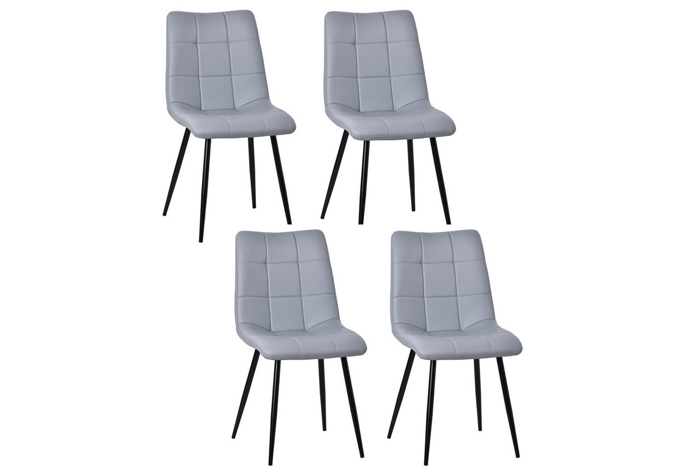 HOMAVO Esszimmerstuhl YZ6 STUHL-SET 4 Stück in Kunstleder und Stoff-gepolstert, modern (4er-Set), Modernes Design, EN12520 geprüft, für Esszimmer/Arbeitszimmer geeignet von HOMAVO