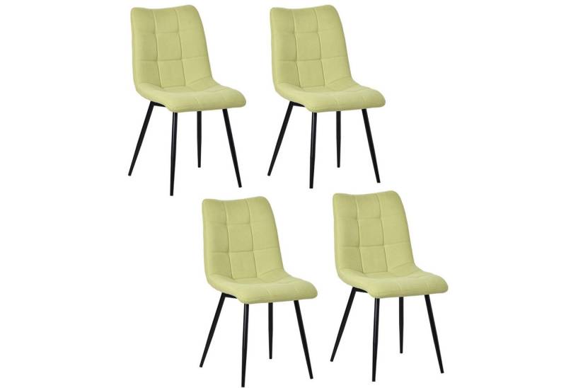 HOMAVO Esszimmerstuhl YZ6 STUHL-SET 4 Stück in Kunstleder und Stoff-gepolstert, modern (4er-Set), Modernes Design, EN12520 geprüft, für Esszimmer/Arbeitszimmer geeignet von HOMAVO