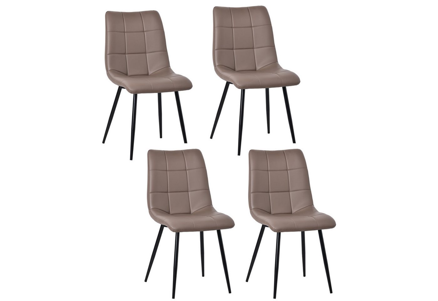 HOMAVO Esszimmerstuhl YZ6 STUHL-SET 4 Stück in Kunstleder und Stoff-gepolstert, modern (4er-Set), Modernes Design, EN12520 geprüft, für Esszimmer/Arbeitszimmer geeignet von HOMAVO