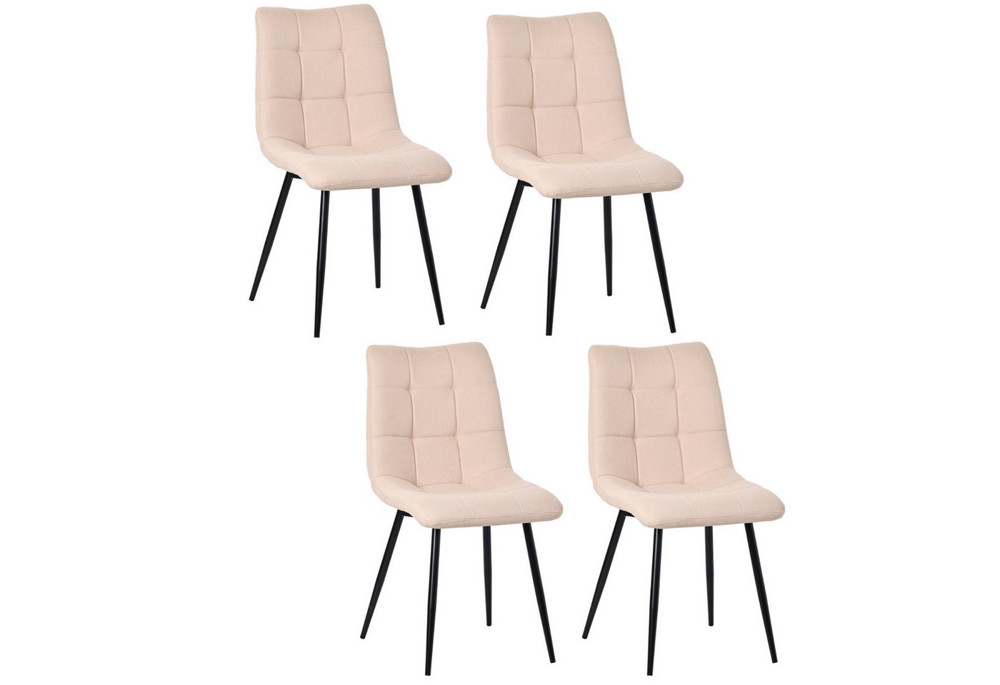 HOMAVO Esszimmerstuhl YZ6 STUHL-SET 4 Stück in Kunstleder und Stoff-gepolstert, modern (4er-Set), Modernes Design, EN12520 geprüft, für Esszimmer/Arbeitszimmer geeignet von HOMAVO