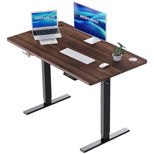 HOMAVO Höhenverstellbarer Schreibtisch 120x60cm,Schnelles Laden USB-A/Typ C,Elektrischer Schreibtisch mit Memory- und Rebound-Funktion, Schreibtisch Höhenverstellbar Elektrisch (70–119 cm) von HOMAVO