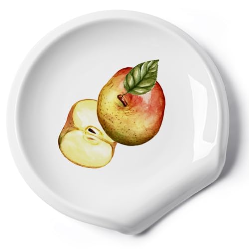 Löffelablage, Apfel-Keramik-Löffelablage für Herdplatte, Löffelhalter für Küchentheke, Küchendekoration und Zubehör, 14 cm von HOMBENE DINNERWARE NOT ONLY FOR DINNER