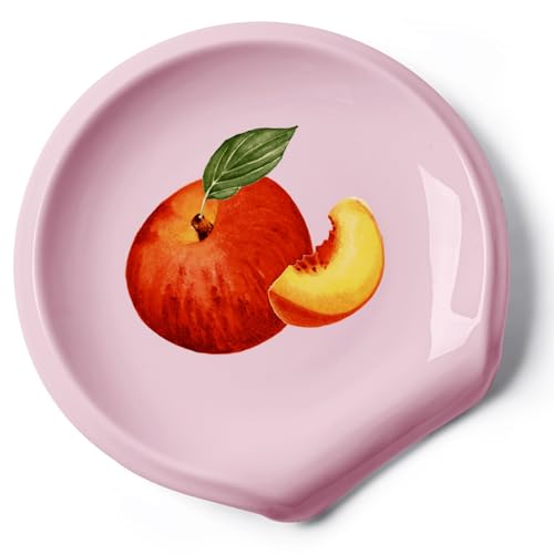 Pfirsichfarbene Keramik-Löffelablage, rosa Löffelablage für Herdplatte, Löffelhalter für Küchentheke, Küchendekoration, 14 cm von HOMBENE DINNERWARE NOT ONLY FOR DINNER