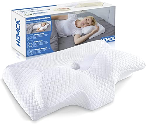 HOMCA Orthopädisches Kissen Memory Foam Nackenstützkissen für HWS Ergonomisches Kopfkissen für Rücken-, Seiten- und Bauchschläfer, 60 * 35 * 8/12cm von HOMCA