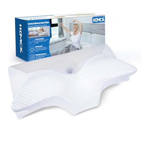 HOMCA Orthopädisches Kissen Memory Foam Nackenstützkissen für HWS Ergonomisches Kopfkissen für Rücken-, Seiten- und Bauchschläfer, 70 * 40 * 8.5/14cm von HOMCA