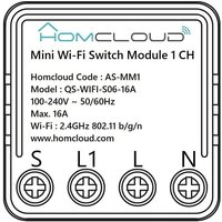 Homcloud - Intelligenter Wi-Fi mini Schalter Modul zum Einsetzen in den Stromkasten 503 von HOMCLOUD