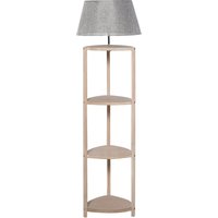Homcom - Stehlampe Ablage Schlafzimmer Standleuchte Stehleuchte Lampenschirm für Wohnzimmer Schlafzimmer 40 w Skandinavisch Holz + Leinen grau 46 x von HOMCOM