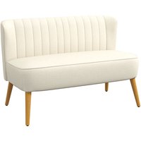2-Sitzer Stoffsofa Polstersofa Doppelsofa Retro-Look Sitzmöbel Loungesofa Holzrahmen Cremeweiß 117 x 56,5 x 77 cm - Homcom 2-Sitzer Stoffsofa Polstersofa Doppelsofa Retro-Look Sitzmöbel Loungesofa Holzrahmen Cremeweiß 117 x 56,5 x 77 cm - Homcom von HOMCOM