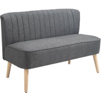 2-Sitzer Stoffsofa Polstersofa Sitzmöbel Loungesofa Holz Schaumstoff Dunkelgrau 117 x 56,5 x 77 cm von HOMCOM