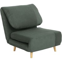 2-in-1 Schlafsofa Schlafsessel Verstellbar Klappmatratze Gästebett im Cord-Optik, für Schlafzimmer, Wohnzimmer Grün 82 x 89 x 83 cm - Homcom von HOMCOM