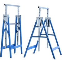 2 x Gerüstbock Unterstellbock Klappbock höhenverstellbar bis 200kg Stahl Blau 68 x 58 x 80-130 cm - Homcom von HOMCOM
