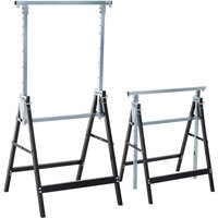2 x Gerüstbock Unterstellbock Klappbock höhenverstellbar bis 200kg Stahl Schwarz 68 x 58 x 80-130 cm - Homcom 2 x Gerüstbock Unterstellbock Klappbock höhenverstellbar bis 200kg Stahl Schwarz 68 x 58 x 80-130 cm - Homcom von HOMCOM