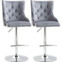 2er Set Barhocker Barstühle Drehstühle höhenverstellbar modern Hellgrau von HOMCOM