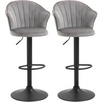 2er-Set Barhocker Barstühle mit Lehne drehbar höhenverstellbar Grau 2er-Set Barhocker Barstühle mit Lehne drehbar höhenverstellbar Grau von HOMCOM