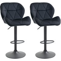 2er-Set Barhocker drehbare Barstühle mit Lehne höhenverstellbarer Bistrohocker Tresenhocker Samt Touch armloser Schaumstoff Schwarz 51,5x 57,5 x 2er-Set Barhocker drehbare Barstühle mit Lehne höhenverstellbarer Bistrohocker Tresenhocker Samt Touch armloser Schaumstoff Schwarz 51,5x 57,5 x von HOMCOM