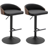 2er-Set Barhocker drehbare Barstühle mit Fußstütze Barstuhl höhenverstellbar Küchenstühle Drehstühle Kunstleder Holz Schwarz+Kaffee 48 x 49,5 x 76-96 cm 2er-Set Barhocker drehbare Barstühle mit Fußstütze Barstuhl höhenverstellbar Küchenstühle Drehstühle Kunstleder Holz Schwarz+Kaffee 48 x 49,5 x 76-96 cm von HOMCOM