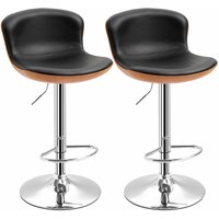 Homcom - 2er-Set Barhocker mit Fußstütze, Barstuhl mit Rückenlehne, Bistrohocker, Esszimmerstuhl höhenverstellbar drehbar, Kunstleder, Schwarz, 46 x Homcom - 2er-Set Barhocker mit Fußstütze, Barstuhl mit Rückenlehne, Bistrohocker, Esszimmerstuhl höhenverstellbar drehbar, Kunstleder, Schwarz, 46 x von HOMCOM