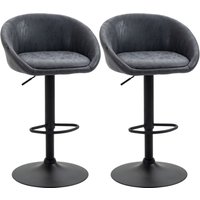 2er-Set Barstuhl, Barhocker mit Kunstleder-Optik für Esszimmer Grau 2er-Set Barstuhl, Barhocker mit Kunstleder-Optik für Esszimmer Grau von HOMCOM