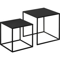 Homcom - 2er-Set Couchtisch Beistelltisch Kaffeetisch Sofatisch für Wohnzimmer aus Stahlgestell Modern Eckig Belastbar bis 10 kg Schwarz 40 x 40 x 40 von HOMCOM