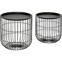 2er-Set Couchtisch Beistelltisch im Skandidesign Kaffeetisch mit Stauraum von HOMCOM