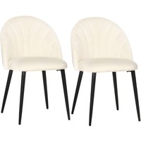 Homcom - Esszimmerstühle 2er Set Küchenstuhl mit muschelförmiger Rückenlehne, Samtoptik, Sessel Polsterstuhl mit Fußpolster, Stühle, Wohnzimmerstuhl Homcom - Esszimmerstühle 2er Set Küchenstuhl mit muschelförmiger Rückenlehne, Samtoptik, Sessel Polsterstuhl mit Fußpolster, Stühle, Wohnzimmerstuhl von HOMCOM