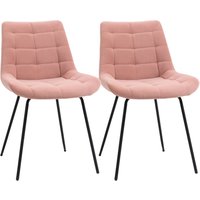 2er Set Esszimmerstuhl Küchenstuhl Polsterstuhl mit Rückenlehne Samt Rosa 2er Set Esszimmerstuhl Küchenstuhl Polsterstuhl mit Rückenlehne Samt Rosa von HOMCOM