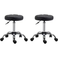 2er-Set Rollhocker Rädern Arbeitshocker höhenverstellbar Kunstleder Schwarz Ø35,5 x 48-63H cm 2er-Set Rollhocker Rädern Arbeitshocker höhenverstellbar Kunstleder Schwarz Ø35,5 x 48-63H cm von HOMCOM