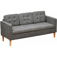 Homcom - 3 Sitzer Sofa, Couch mit Stauraum, Holzbeine, Gepolsterter Polstersofa mit Samtoptik für Wohnzimmer, Schlafzimmer, 166,5 x 62 x 82 cm, Grau Homcom - 3 Sitzer Sofa, Couch mit Stauraum, Holzbeine, Gepolsterter Polstersofa mit Samtoptik für Wohnzimmer, Schlafzimmer, 166,5 x 62 x 82 cm, Grau von HOMCOM