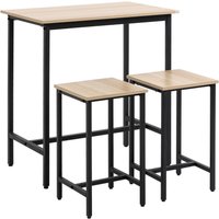 3-teilig Esszimmergruppe Bartisch mit 2 Stühlen Spanplatte Naturholz 3-teilig Esszimmergruppe Bartisch mit 2 Stühlen Spanplatte Naturholz von HOMCOM