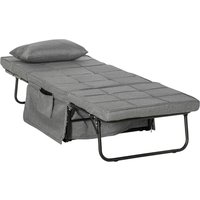 4-in-1 Klappbett Matratze 5-Stufen Höhenverstellbar mit stabilem Stahlrahmen Grau 188x75x38CM von HOMCOM