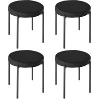 4er-Set Esszimmerhocker Esszimmerstühle Küchenstuhl Stahl Schwarz von HOMCOM