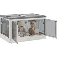 99L Aufbewahrungsbox Truhe mit Rollen, 5-seitiger Zugang, Weiß 99L Aufbewahrungsbox Truhe mit Rollen, 5-seitiger Zugang, Weiß von HOMCOM