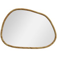 Asymmetrisch Wandspiegel, 70 x 50 cm Badezimmerspiegel mit Holzrahmen von HOMCOM