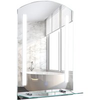 Badspiegel mit Ablage LED Lichtspiegel Badezimmerspiegel Wandspiegel 15W (Modell4) Wasserdicht von HOMCOM