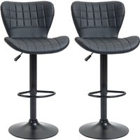 Barhocker 2er-Set Barstuhl Tresenhocker Bistrohocker Küchenhocker Drehstuhl mit Rückenlehne für Küche Esszimmer Kunstleder Schwarz 47 x 56 x 89-109 cm Barhocker 2er-Set Barstuhl Tresenhocker Bistrohocker Küchenhocker Drehstuhl mit Rückenlehne für Küche Esszimmer Kunstleder Schwarz 47 x 56 x 89-109 cm von HOMCOM