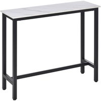 Bartisch Stehtisch mit Marmoroptik, Küchentisch mit verstellbare Füße für Wohnzimmer, Esszimmer, Stahl 120 x 40 x 100 cm Weiß+Schwarz - Homcom Bartisch Stehtisch mit Marmoroptik, Küchentisch mit verstellbare Füße für Wohnzimmer, Esszimmer, Stahl 120 x 40 x 100 cm Weiß+Schwarz - Homcom von HOMCOM