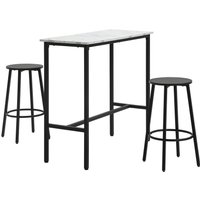 Bartisch mit Barhocker Set, 3-TLG. Bartisch Set, Esstisch mit 2 Barhocker Bartisch mit Barhocker Set, 3-TLG. Bartisch Set, Esstisch mit 2 Barhocker von HOMCOM