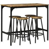 Bartisch mit Barhocker Set, 5-tlg. Bartisch-Set, Bartisch mit 4 Barhocker von HOMCOM