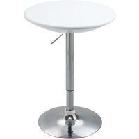 Bartisch moderner Esstisch höhenverstellbar rund Metall ABS-Lackierung Weiß Ø61 x 76-97 cm von HOMCOM