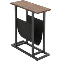 Beistelltisch mit Stofftasche, Sofatisch, Couchtisch, Dunkelbraun von HOMCOM