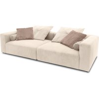 Bigsofa 800008, 2-Sitzer in Cord, mit Filzgleitern, 2er Couch, 304 x 135 x 69 (BxTxH), creme   Aosom von HOMCOM
